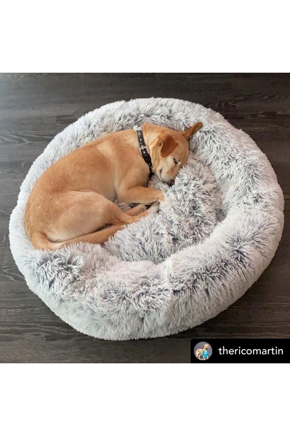 23" OrthoPlush Pet Bed - Gray Two Tone