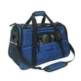 thumbnail image 1 of Mr. Peanut's Airline Approved Soft Sided Pet Carrier, two-tone luxury travel tote with fleece bedding, under seat compatibility, perfect for cats and small dogs (deja blue), 1 of 12