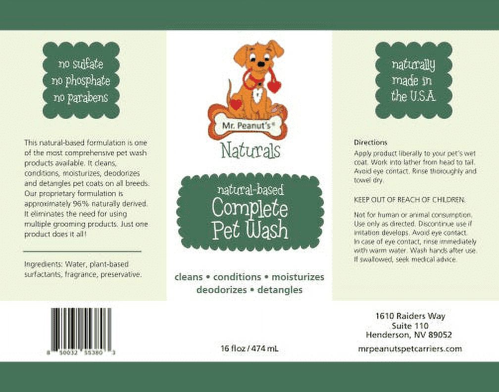Mr. Peanut's Naturals 5 In 1 Pet Wash Organic Dog Shampoo