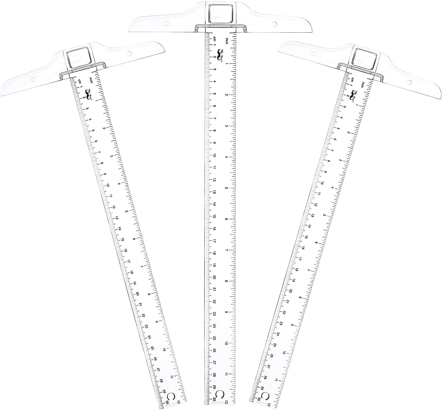 Mr. Pen- 12 Inches Plastic T Square, 3 Pack, T Square Ruler, T Square Transparent