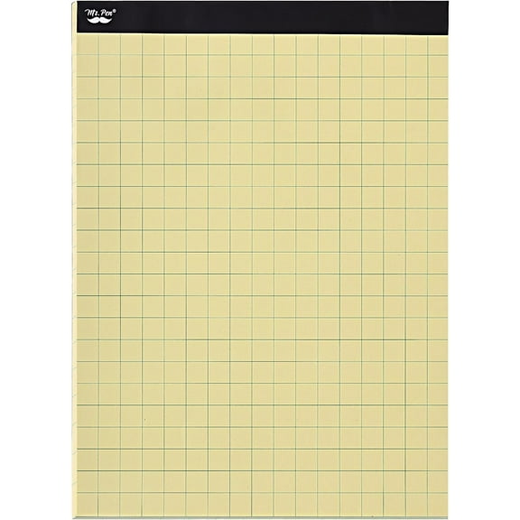 Mr. Pen 2x2 9"x12", Graph Paper, Yellow, 55 Sheets