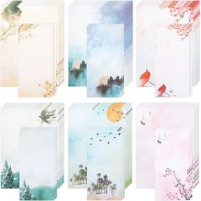 Mr. Pen 6 Beautiful Patterns Stationery with Envelopes, 10 x 7.3 inches, 30 Sheets, 48 Count