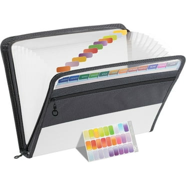Mr. Pen- Accordion File Organizer, 13 Pockets, White, Document Organizer, Expanding File Folder Organizer