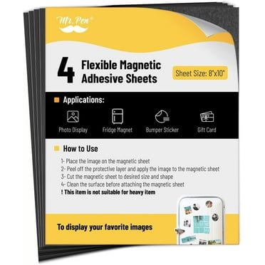 Mr. Pen- Adhesive Magnetic Sheets, 8" x 10", 4 Pack