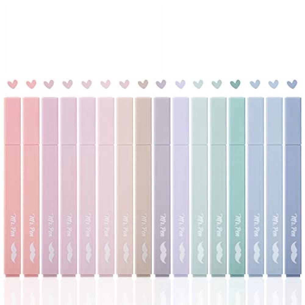 Mr. Pen Aesthetic Highlighters, 16 pcs, Chisel Tip, Morandi Colors, No