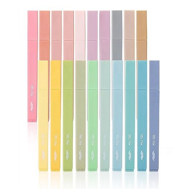 Mr. Pen Aesthetic Highlighters, 20 pcs, Chisel Tip, Pastel Colors, No