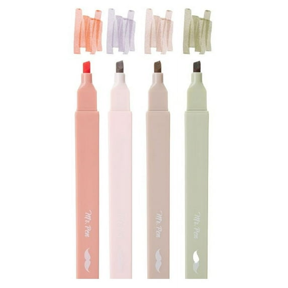 Mr. Pen- Aesthetic Highlighters, 4 Pcs, Chisel Tip, Boho Colors
