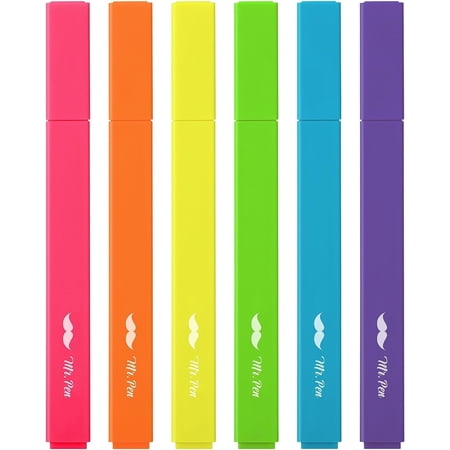 Mr. Pen- Aesthetic Highlighters, 6pcs, Chisel Tip, Vibrant Colors, Highlighters Assorted Color
