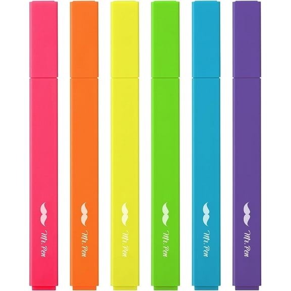 Mr. Pen- Aesthetic Highlighters, 6pcs, Chisel Tip, Vibrant Colors, Highlighters Assorted Color