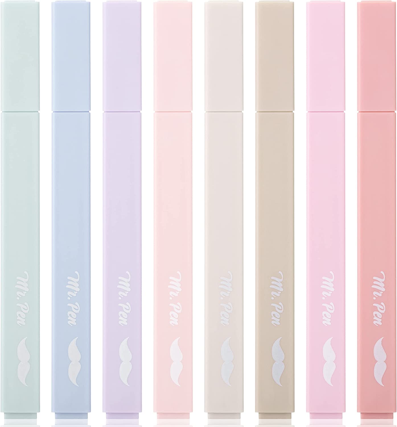Mr. Pen- Aesthetic Highlighters, 8 Pcs, Chisel Tip, Muted Pastel Color,  Assorted Color Highlighter Set 