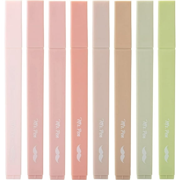 Mr. Pen- Aesthetic Highlighters, 8 pcs, Chisel Tip, Boho Colors, No Bleed Bible Highlighter Pastel