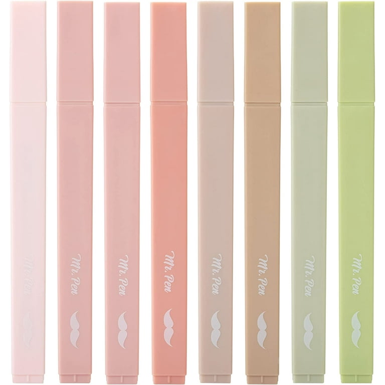 Mr. Pen- Aesthetic Highlighters, 8 pcs, Chisel Tip, Boho Colors, No Bleed  Bible Highlighter Pastel 