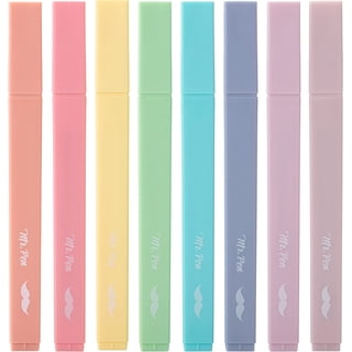 Mr. Pen- Aesthetic Highlighters, 8 pcs, Chisel Tip, Candy Colors, No Bleed Bible Highlighter Pastel
