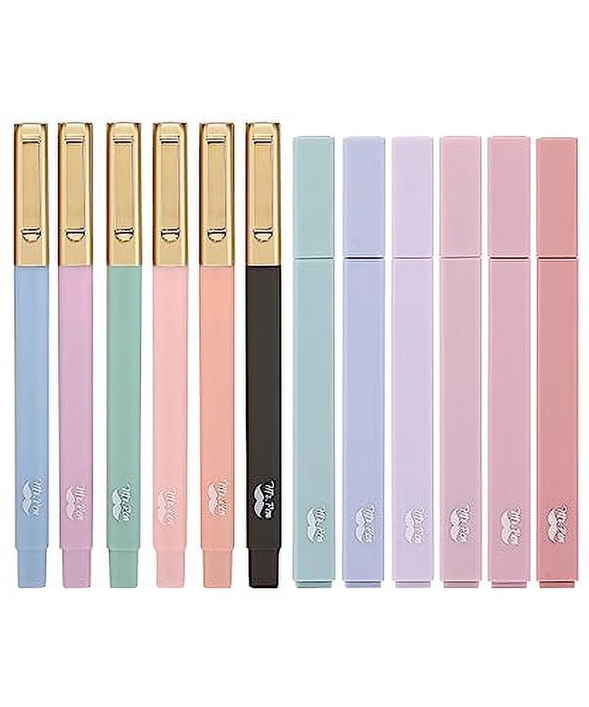 Mr. Pen Aesthetic Highlighters and Pens No Bleed, 12 Pack, Morandi