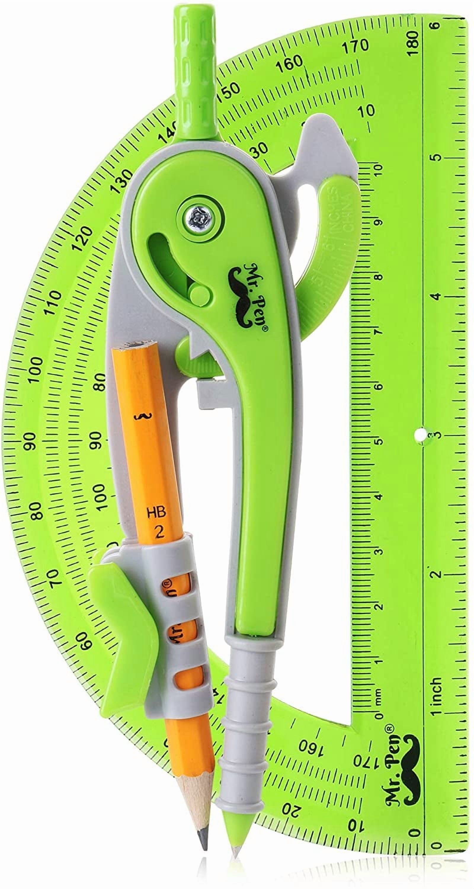 Mr. Pen Ball Bearing Compass Set with Protractor for Drawing and ...
