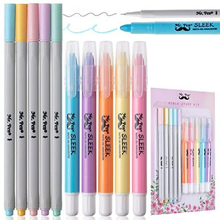 Mr. Pen- Bible Gel Highlighters and Pens No Bleed, 8 Pack, Journaling Kit