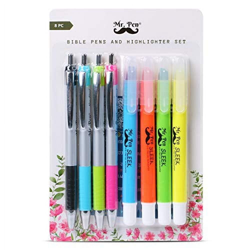 Mr. Pen Bible Highlighters, Fine-Point, Assorted Colors, 8 Count