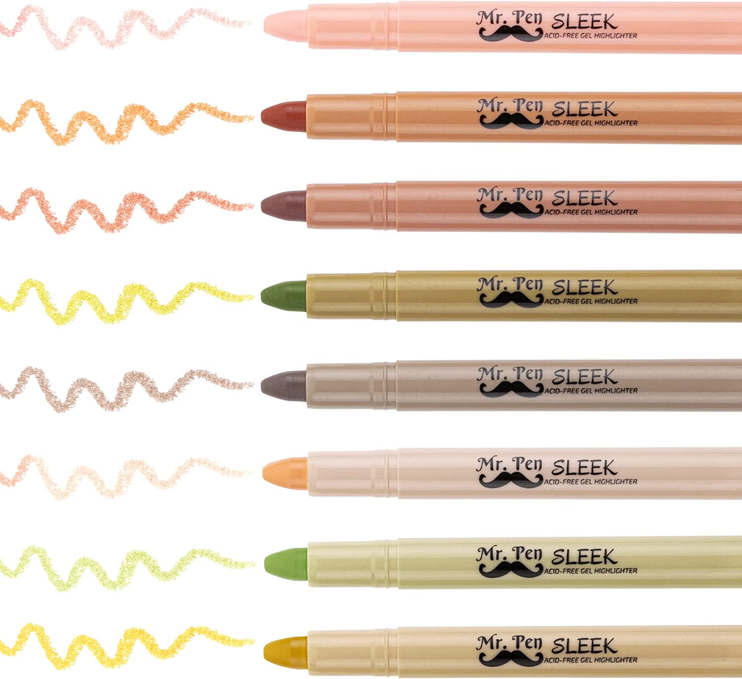 Mr. Pen Bible Highlighters, Vintage Colors, 8 Pack, Gel Highlighters