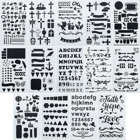 Mr. Pen Bible Journaling Art Stencils & Templates 14 counts