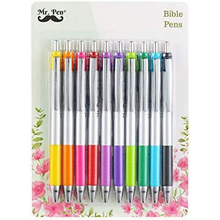 Mr. Pen- Bible Pens, 10 Pack, Assorted Color Pens, Bible Pens No Bleed  Through