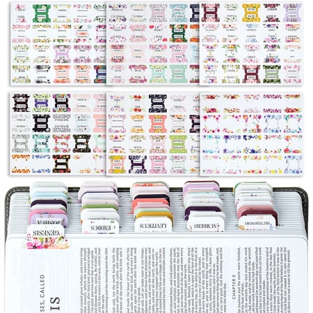 Mr. Pen- Bible Tabs, 120 Pcs, Laminated Bible Tabs with Floral Design