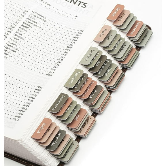 Mr. Pen- Bible Tabs, 75 Tabs, Green Terracotta, Vintage, Laminated Bible Tabs for Women and Men
