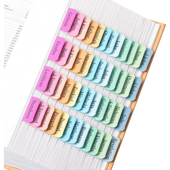 Mr. Pen- Bible Tabs, 75 Tabs, Pastel Colors, Laminated Bible Tabs for Women and Men,