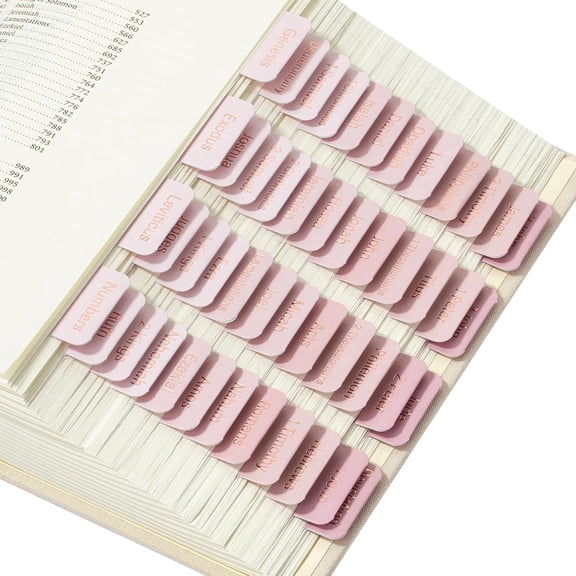 Mr. Pen- Bible Tabs, 75 Tabs, Pink Shades, Laminated Bible Tabs for Women and Men