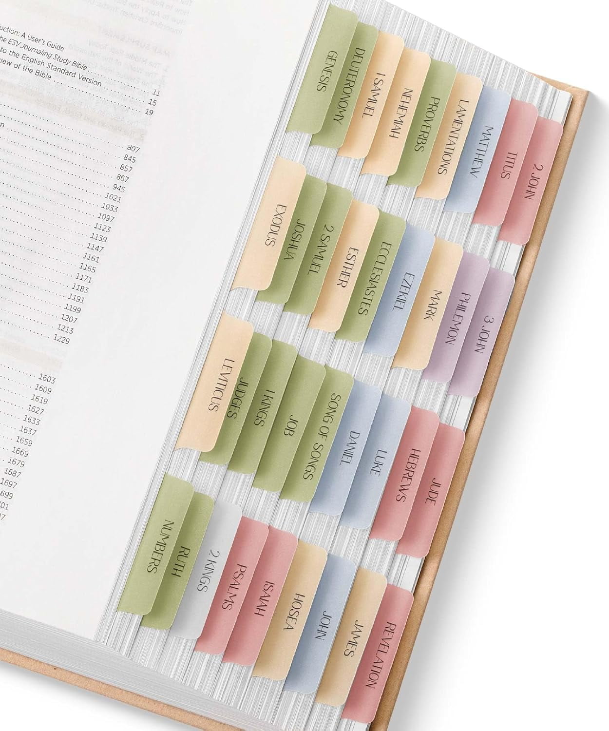 Mr. Pen- Bible Tabs, 75 Tabs, Transparent Muted Earth Colors Laminated ...