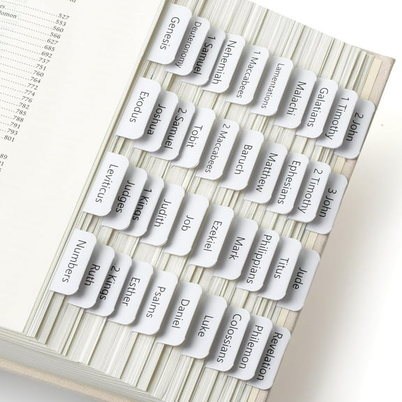 Mr. Pen- Bible Tabs, 75 Tabs, White, Laminated Bible Tabs for Women and Men