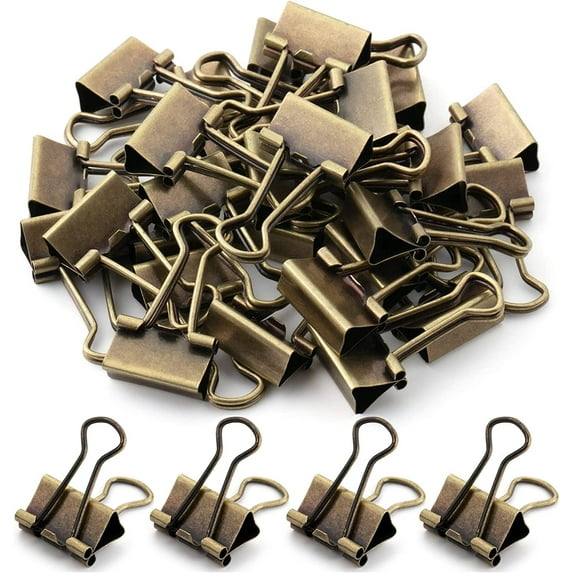 Mr. Pen- Binder Clips, Small Binder Clips, 50Pack, 0.75 in, Bronze, Small Clips, Paper Binder Clips, Binder Clips Small Size, Small Paper Clips, Office Clips, Micro Binder Clips, Mini Binder Clips