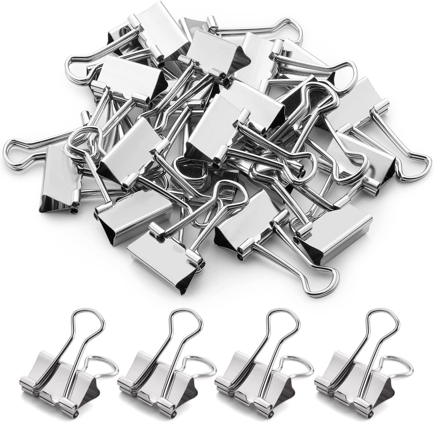 Mr. Pen Binder Clips, Small Binder Clips, 50Pack, 0.75 in, Silver