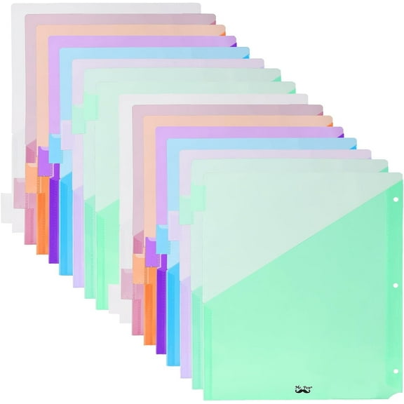 Mr. Pen- Binder Dividers with Pockets and Tabs, 16 Pack, Assorted Colors, Dividers for 3 Ring Binder with Pockets