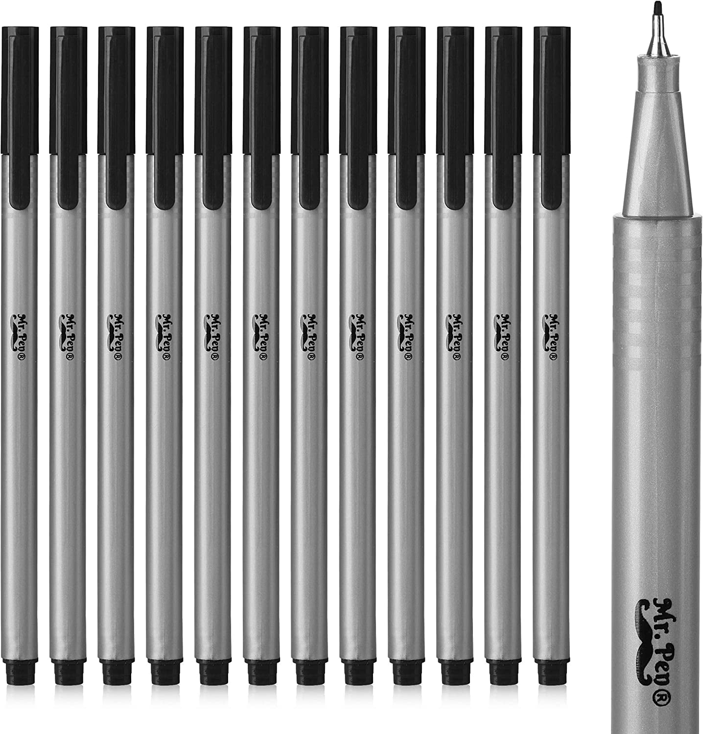 8Pcs Black Thin Liner Pens Mini Liner Fineliner Drawing Pens for