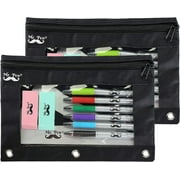 Mr. Pen - Black Pencil Pouch, 2 Fabric Pencil Pouches, Binder Pockets, Black Pencil Case, Binder Pouch