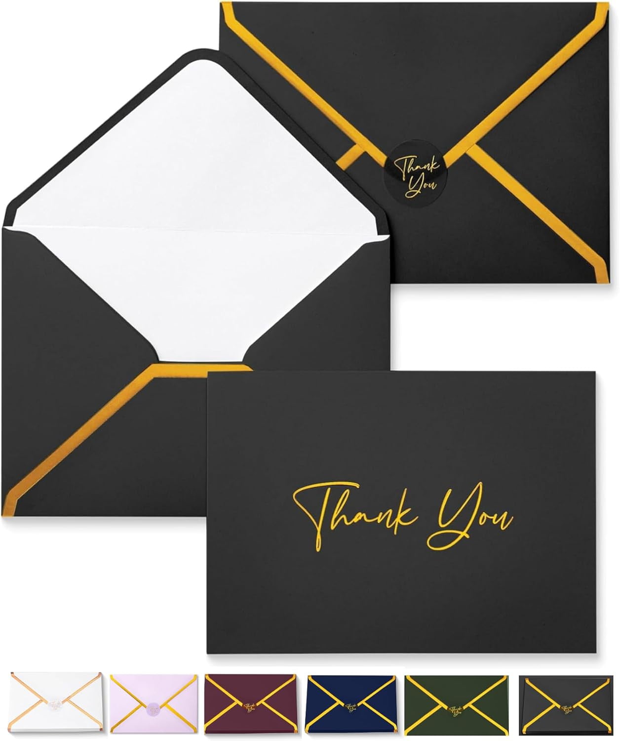 Mr. Pen Thank You Cards with Gold Foil, Navy Blue, 4x6 Inches, 20