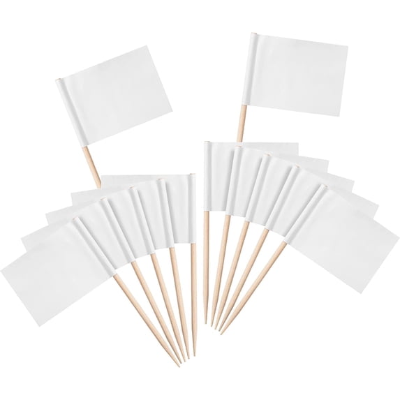 Mr. Pen- Blank Toothpick Flags, White, 100 Pcs, Cheese Markers