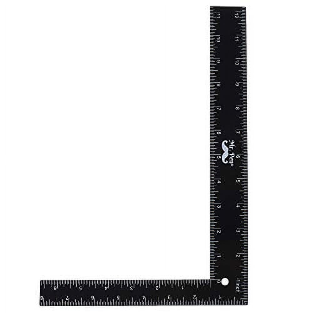 Mr. Pen 8x12 inch Black Framing Square, Right Measuring LRuler