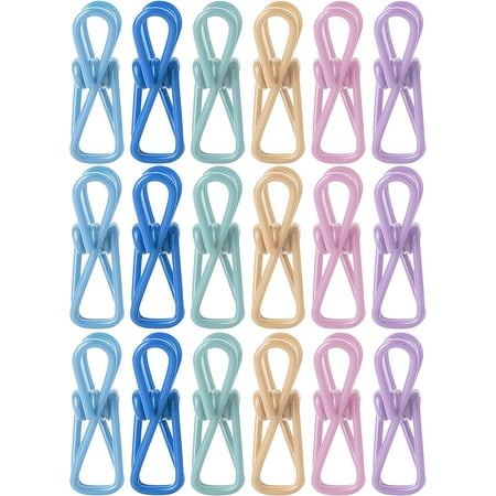 Mr. Pen- Chip Clips, 18 Pack, 2 Inch, Pastel Colors, Utility Steel PVC-Coated Clips