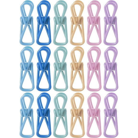 Mr. Pen- Chip Clips, 18 Pack, 2 Inch, Pastel Colors, Utility Steel PVC-Coated Clips