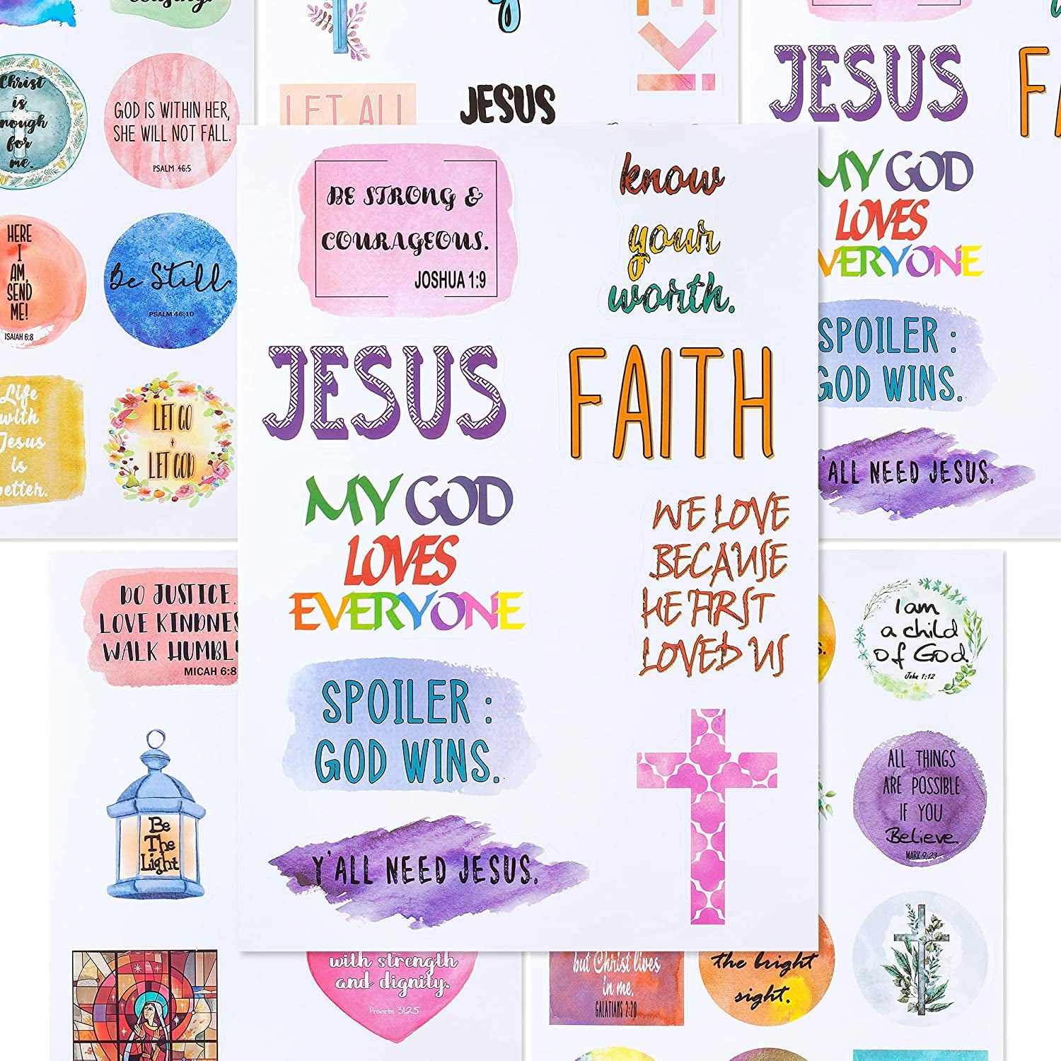 Mr. Pen- Christian Stickers, 49 pcs, Religious Stickers, Jesus Stickers, Bible Stickers, Assorted Color