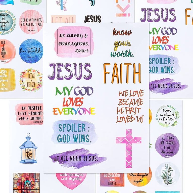 Christian Stickers 40 Pcs Inspirational - Waterproof Vinyl Faith Decals ...