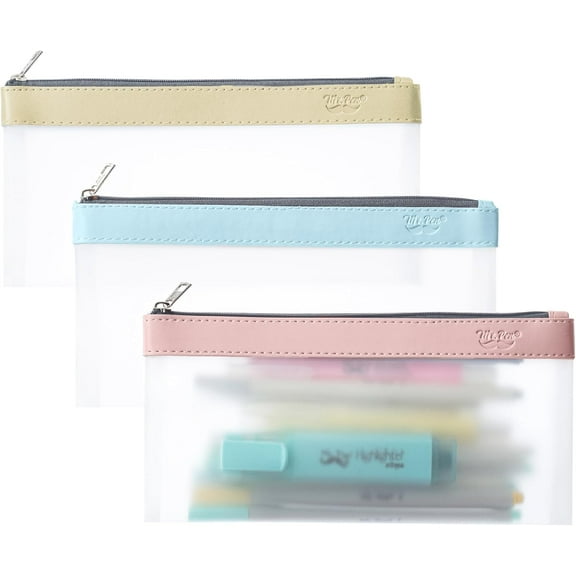 Mr. Pen- Clear Pencil Pouch, 3 Pack, Clear Pencil Case, Pencil Bags, Clear Pouch, Pencil Case for Kids Pencil Case