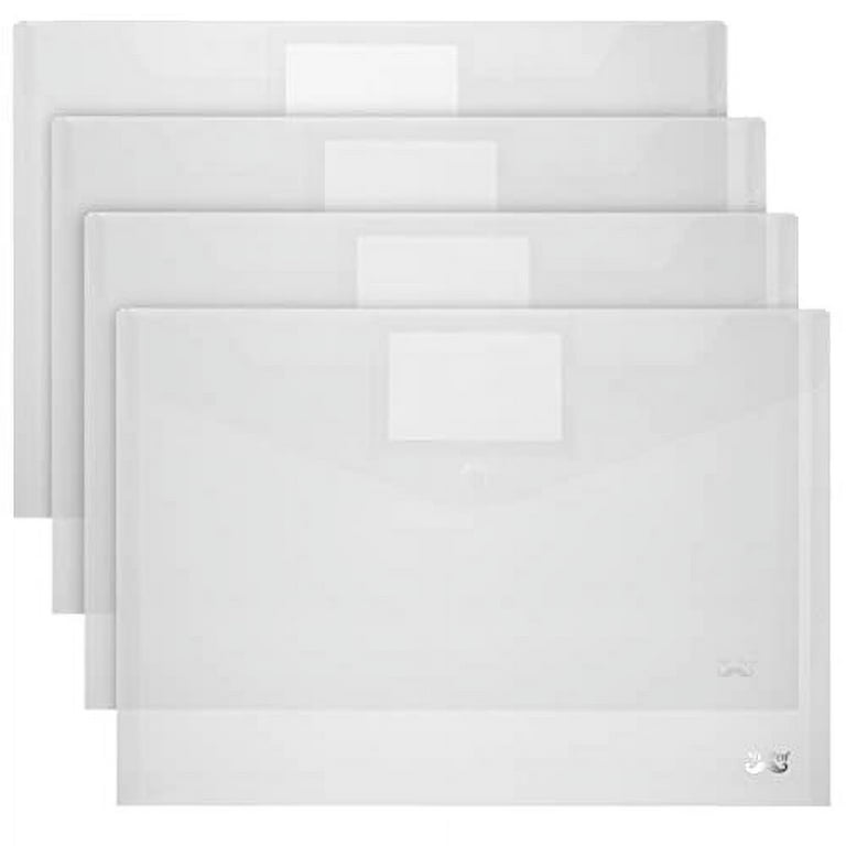 Mr. Pen- Clear Plastic Envelopes, 4 Pack, A4, Letter Size, Plastic  Envelopes with Snap Closure, Poly Envelopes, Clear Plastic Folders, Plastic