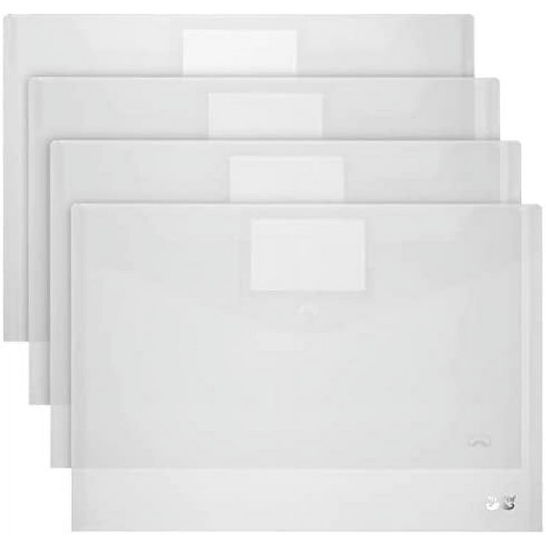 Mr. Pen- Clear Plastic Envelopes, 4 Pack, A4, Letter Size, Plastic  Envelopes with Snap Closure, Poly Envelopes, Clear Plastic Folders, Plastic