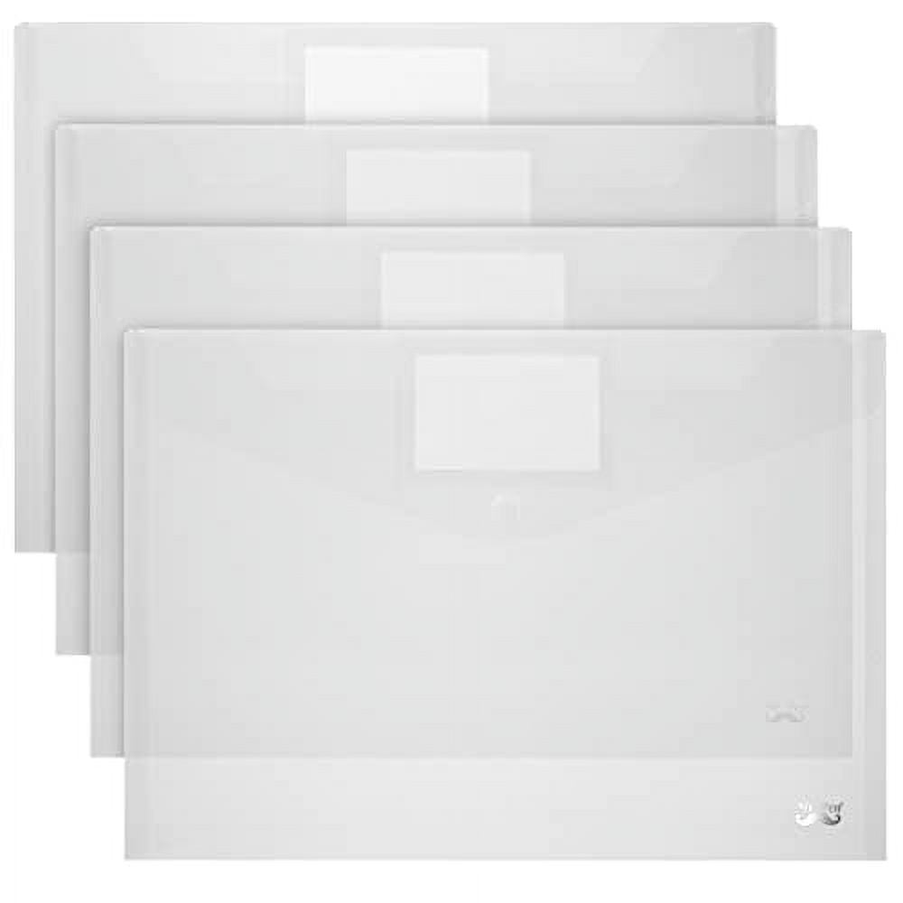 Mr. Pen Clear Plastic Envelopes, 4 Pack, A4, Letter Size, Plastic