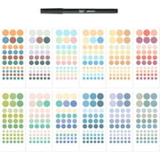 Mr. Pen- Color Coding Labels with Pen, 552 pcs, Assorted Colors, 3 Size, Dot Stickers, Round Stickers, Color Dots Stickers, Colored Sticker Dots