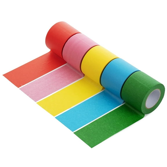 Mr. Pen- Colored Masking Tape, 16 Yards Per Roll, 2 Inch Wide, 5 Rolls, Colored Painters Tape