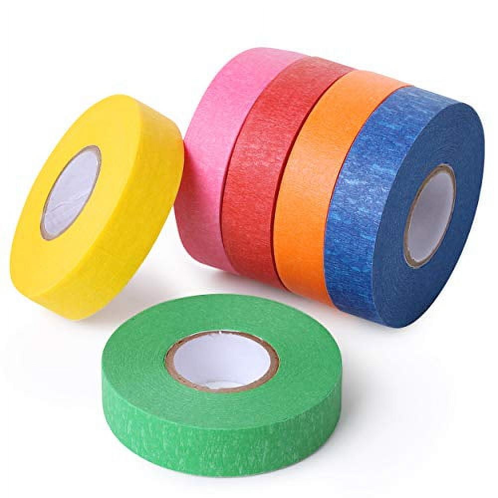 DEWEL Colored Masking Tape 1 Inch 6 Roll Rainbow Painter Tape Teacher  Supplies for Classroom Decorative Colorful Labeling Line Red Pink Blue  Green DIY Art Tape 22 Yard New School Year Gift 