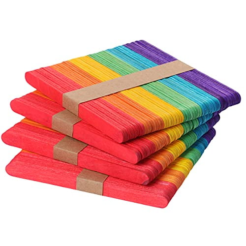 Mr. Pen Colored Popsicle Sticks, 200 Pack, 4.5 Inch, Colored Craft